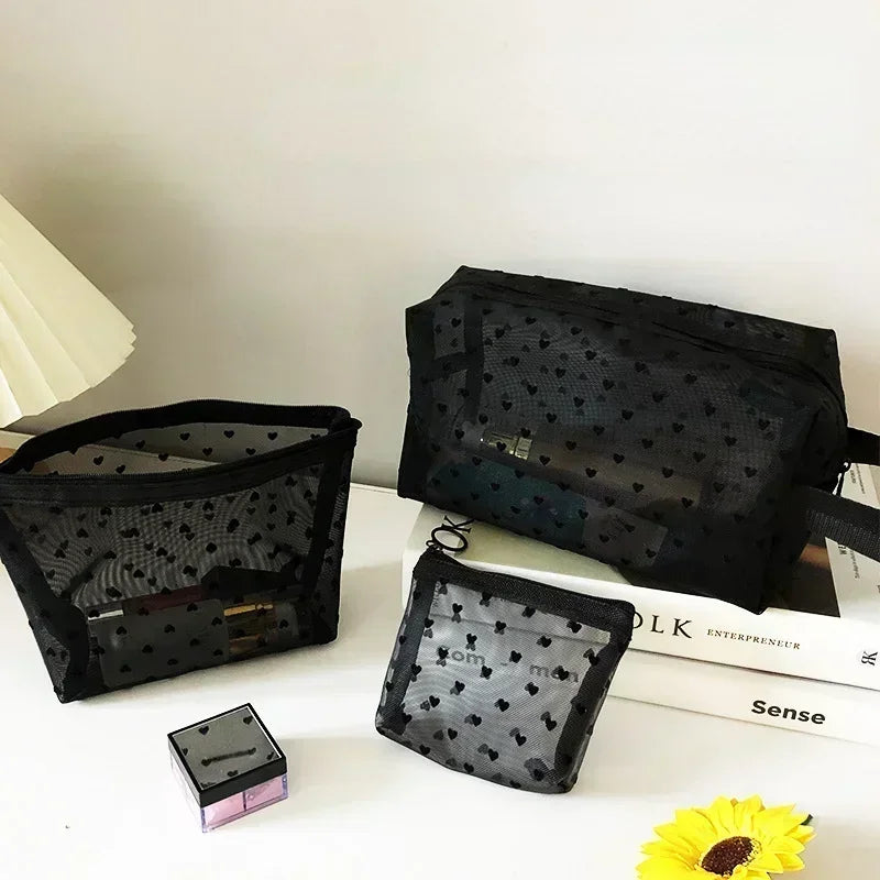 HeartMesh Cosmetic Bag